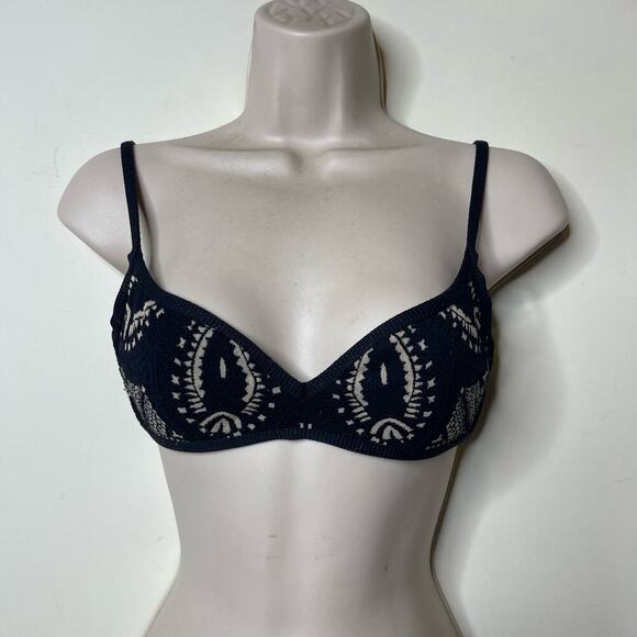 DEVON WINDSOR Zara Bikini Top in Black Paisley sz XS - Picture 2 of 7